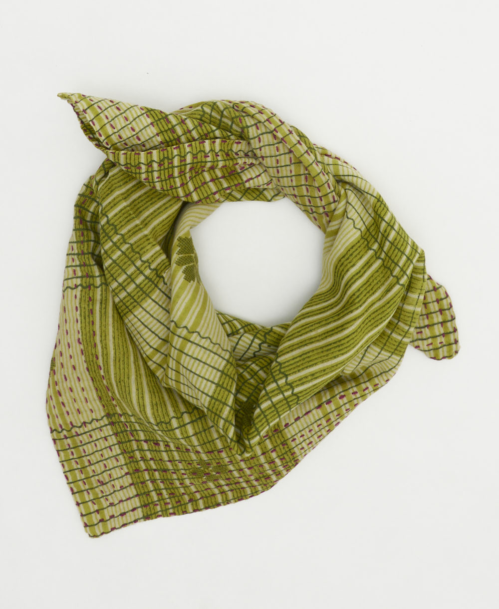 vintage bandana scarf handmade from vintage cotton saris by all women artisans in India