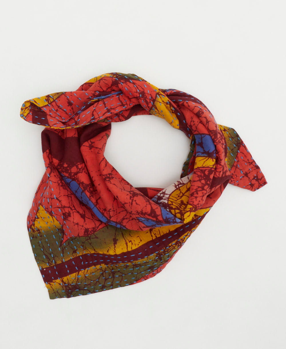 vintage bandana scarf handmade from vintage cotton saris by all women artisans in India