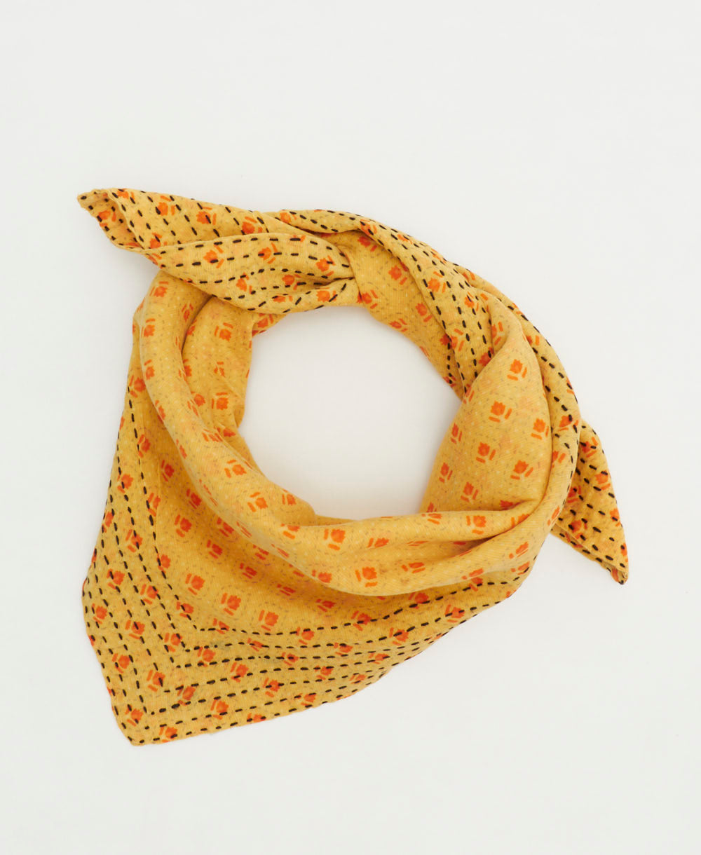 vintage bandana scarf handmade from vintage cotton saris by all women artisans in India