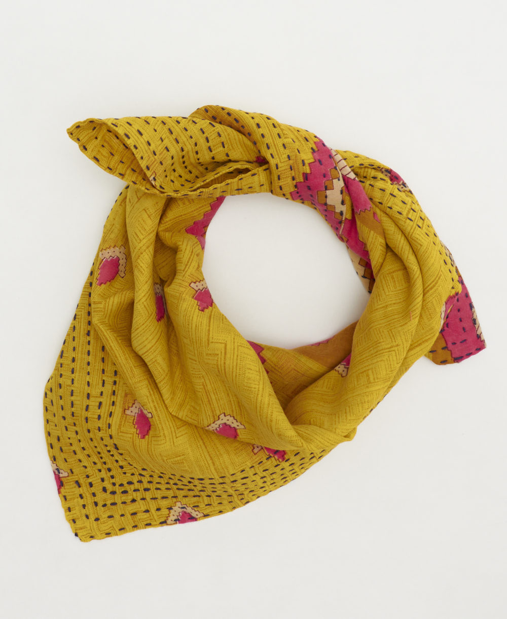 vintage bandana scarf handmade from vintage cotton saris by all women artisans in India