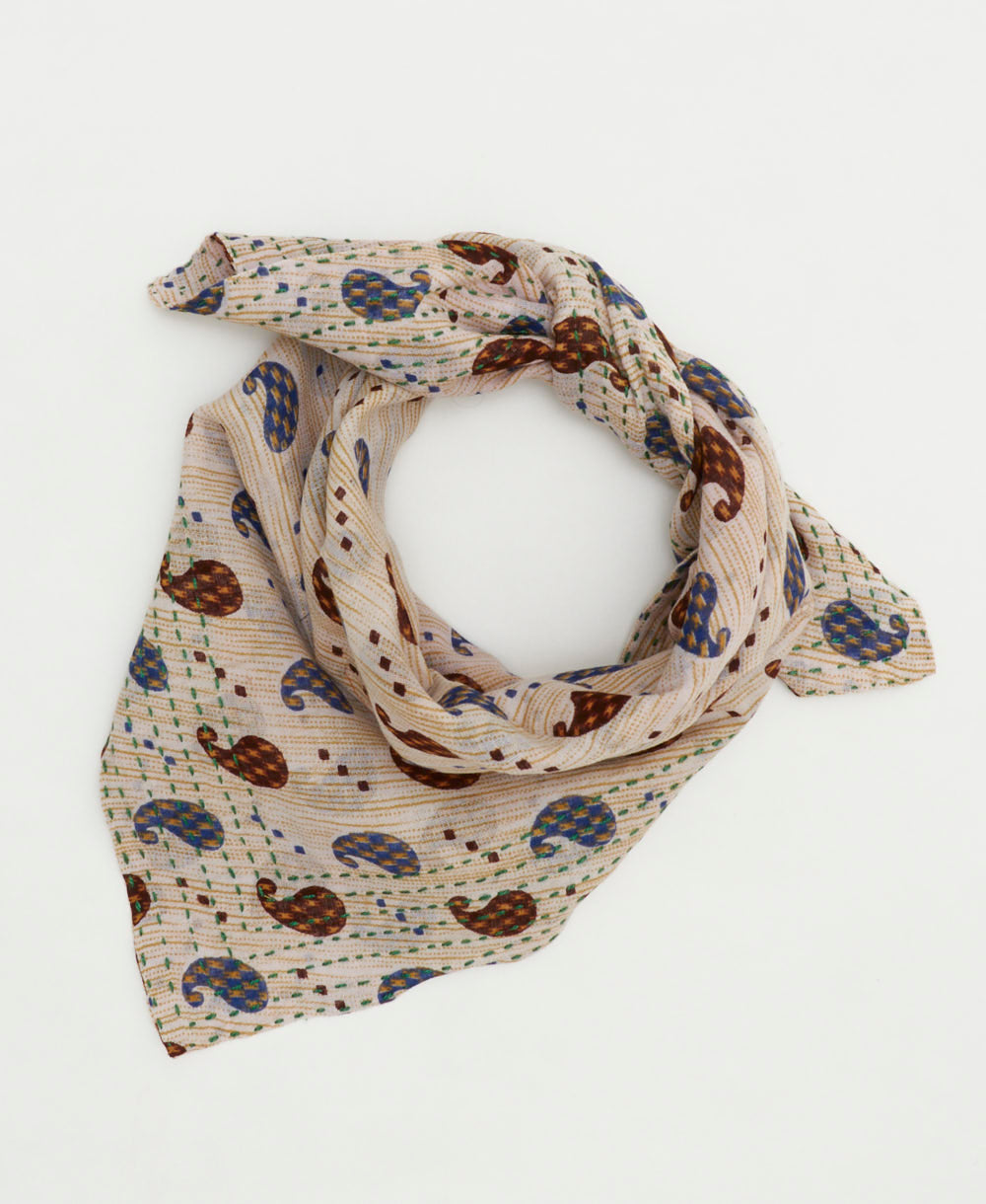 vintage bandana scarf handmade from vintage cotton saris by all women artisans in India