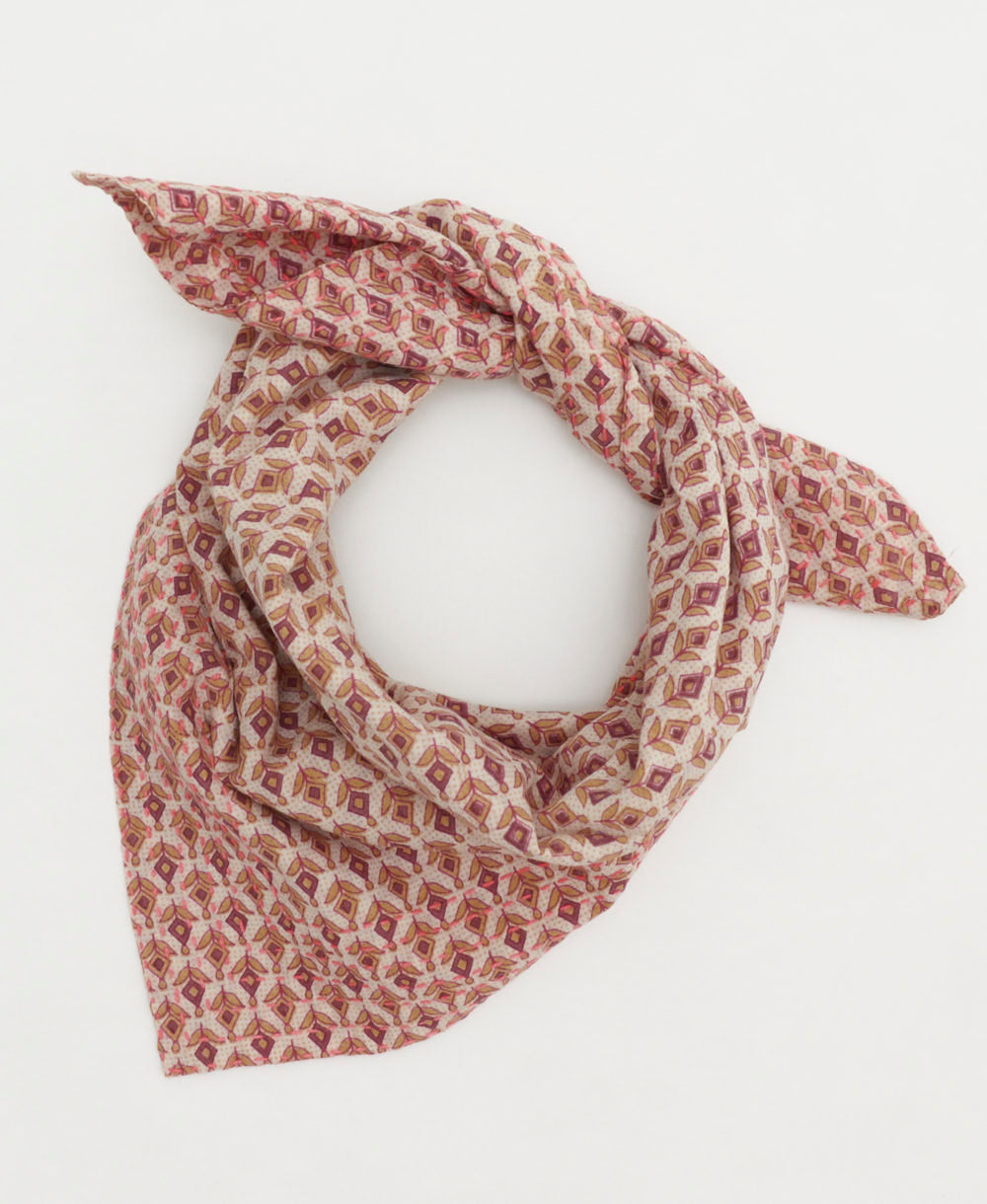 vintage bandana scarf handmade from vintage cotton saris by all women artisans in India