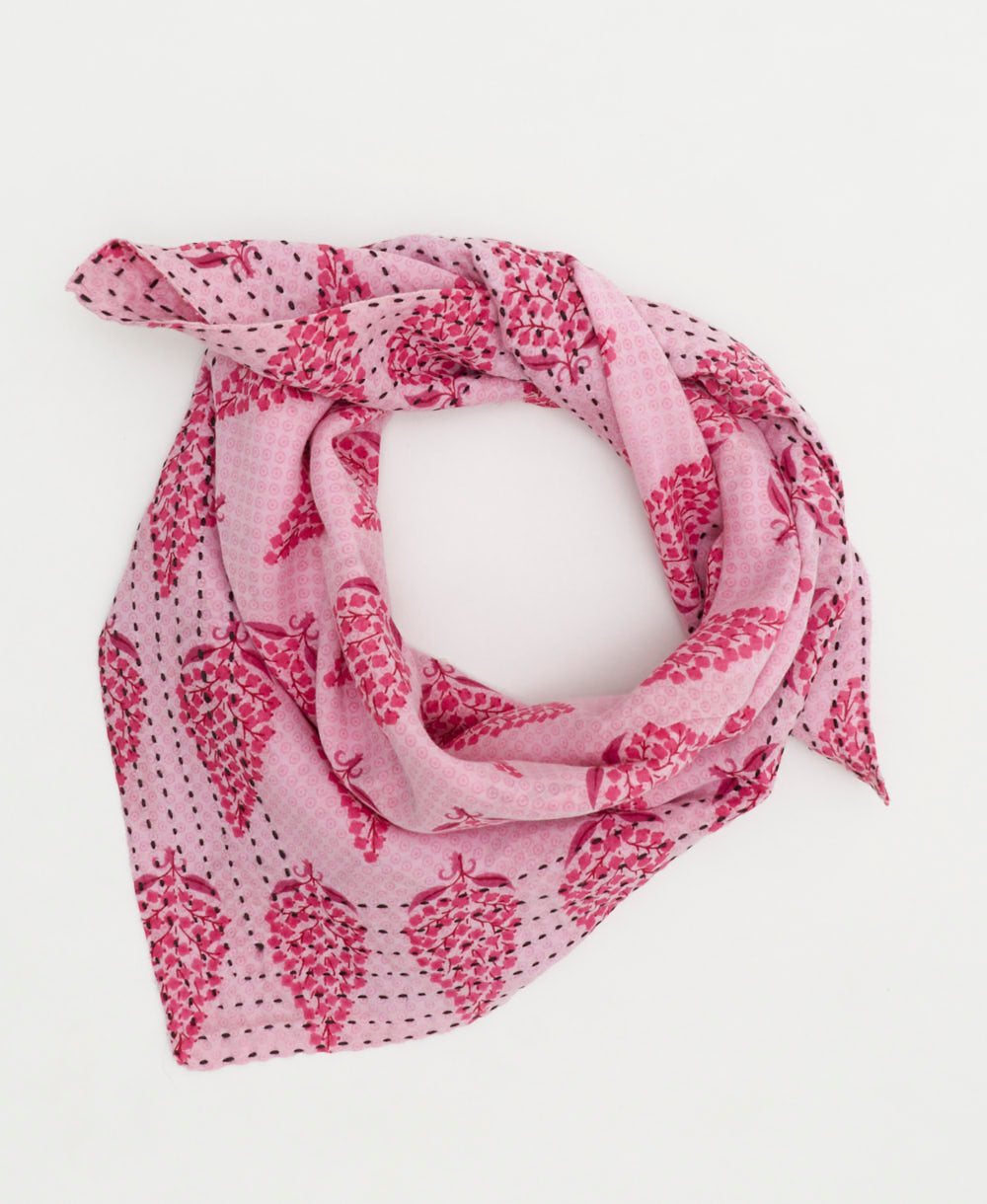 vintage bandana scarf handmade from vintage cotton saris by all women artisans in India