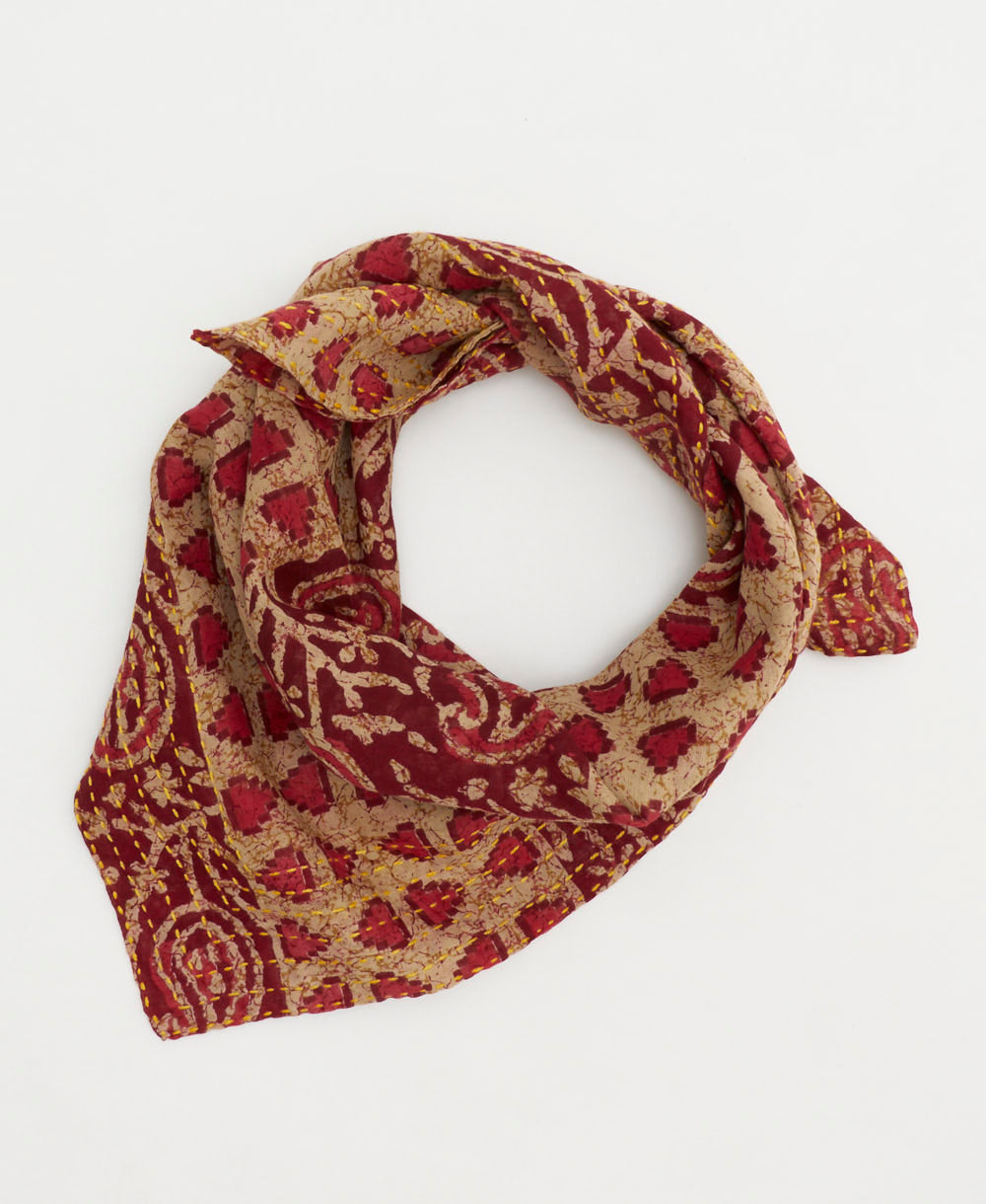 vintage bandana scarf handmade from vintage cotton saris by all women artisans in India