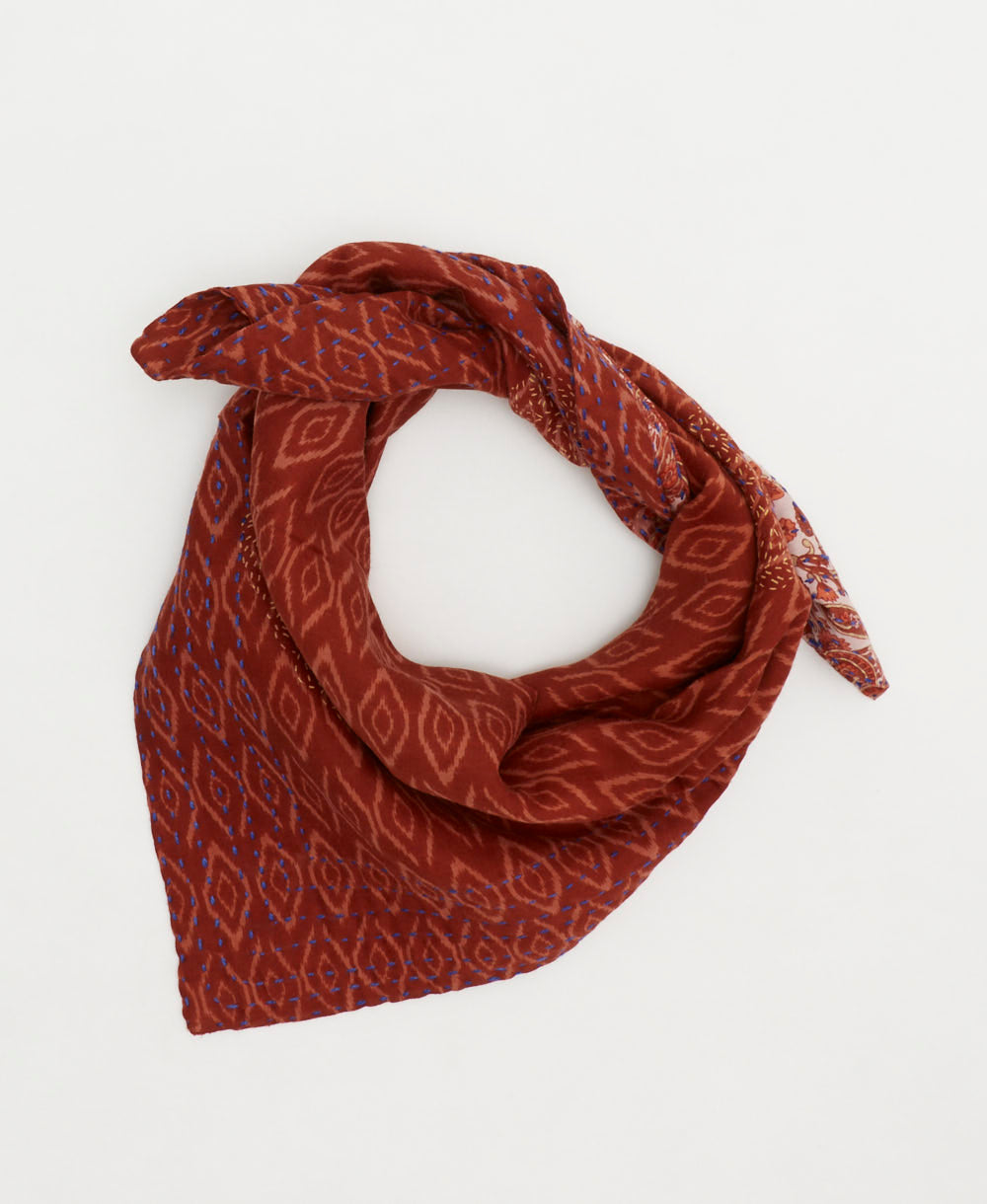 vintage bandana scarf handmade from vintage cotton saris by all women artisans in India