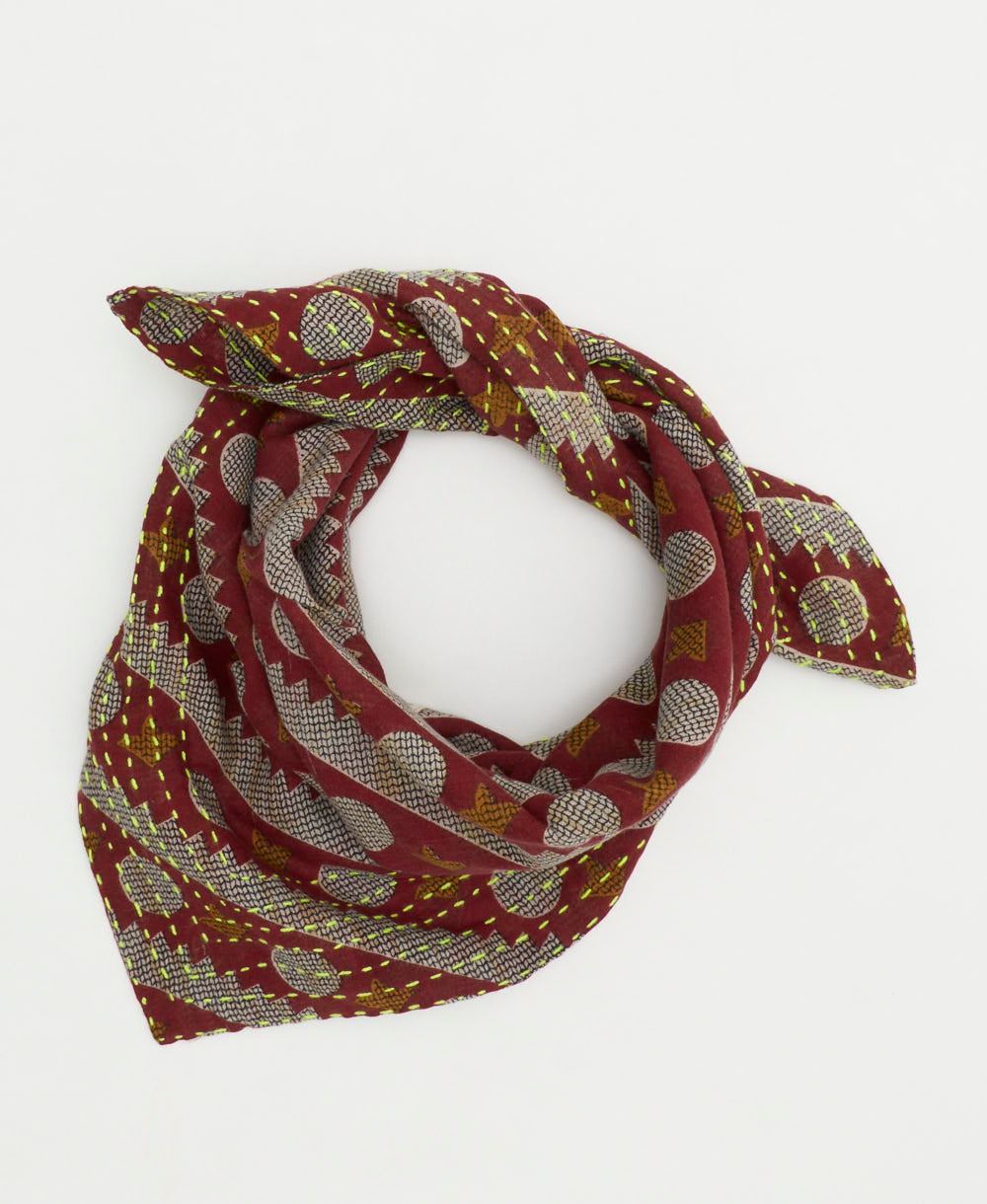 vintage bandana scarf handmade from vintage cotton saris by all women artisans in India