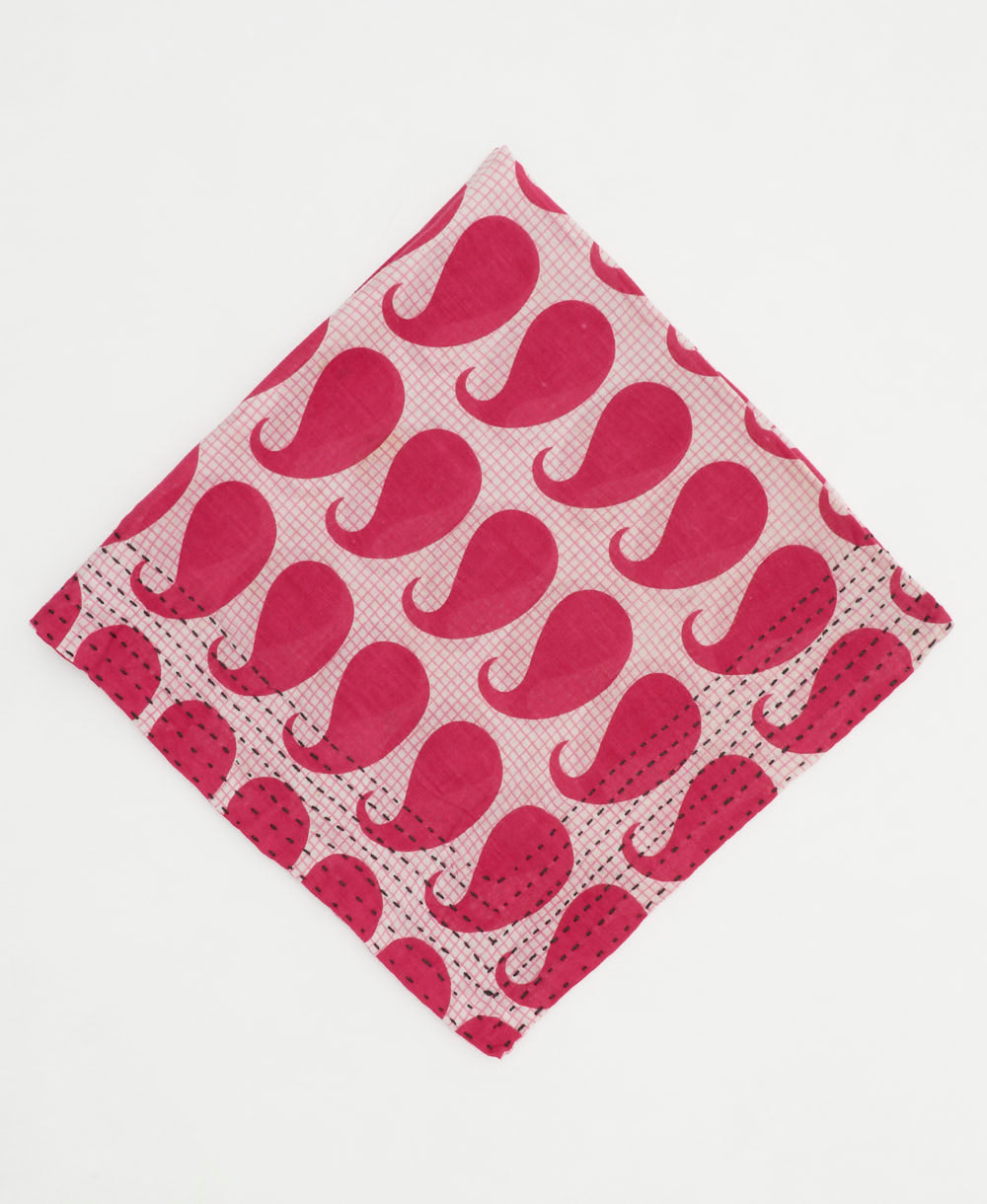 cotton bandana scarf made from upcycled cotton saris in India by women artisans