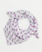 cotton neckerchief with embroidered edges handmade in India from upcycled cotton fabric