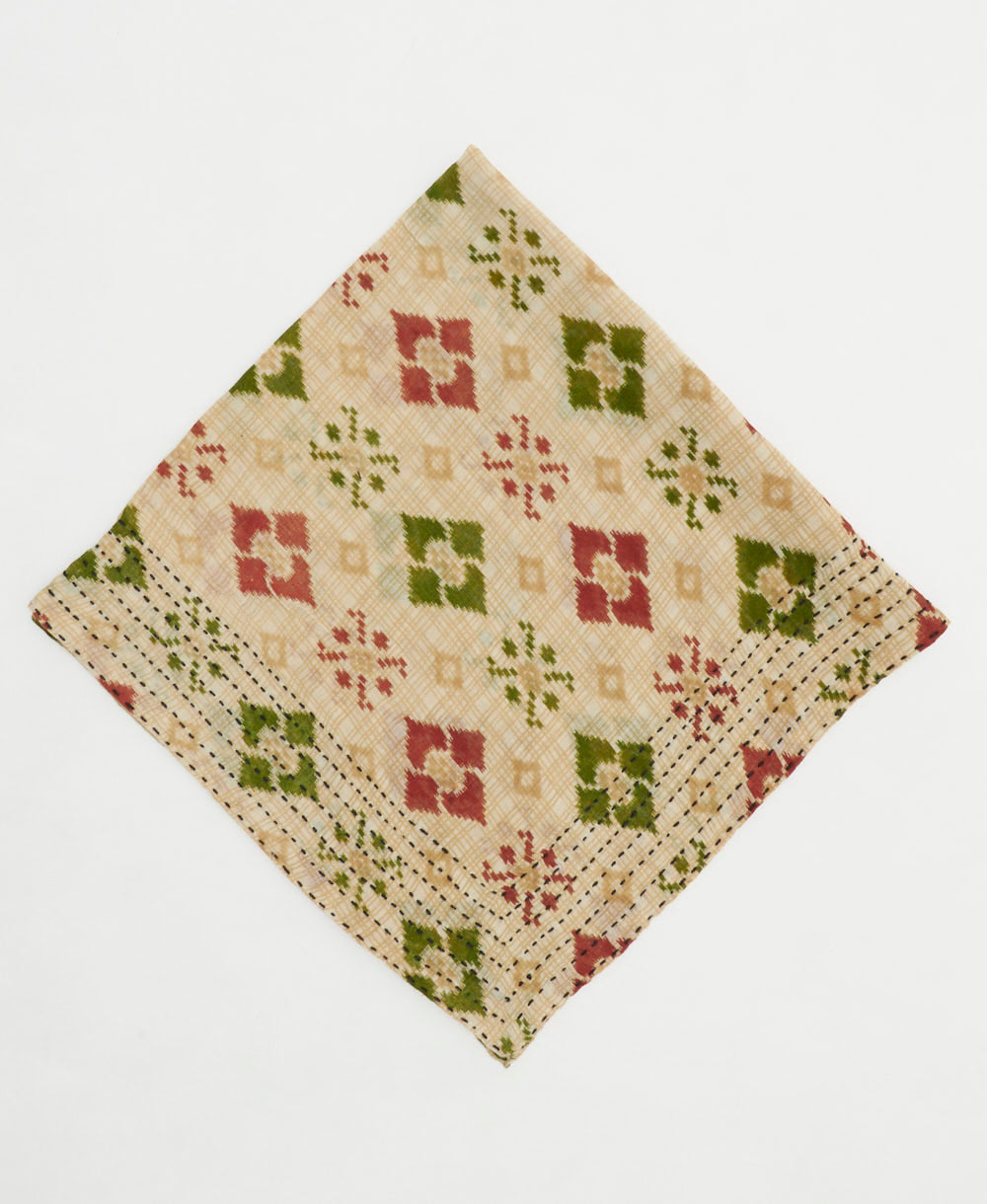 cotton bandana scarf handmade in India from upcycled cotton one-of-a-kind saris