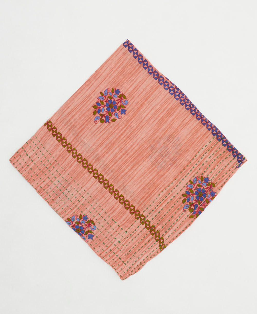 cotton bandana scarf handmade in India from upcycled cotton one-of-a-kind saris