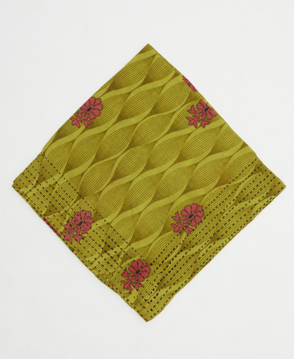 cotton bandana scarf handmade in India from upcycled cotton one-of-a-kind saris