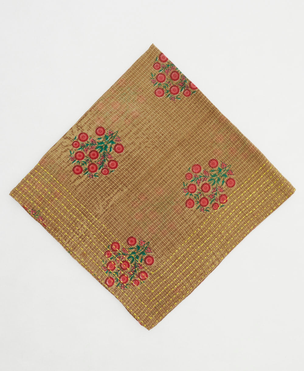 cotton bandana scarf handmade in India from upcycled cotton one-of-a-kind saris