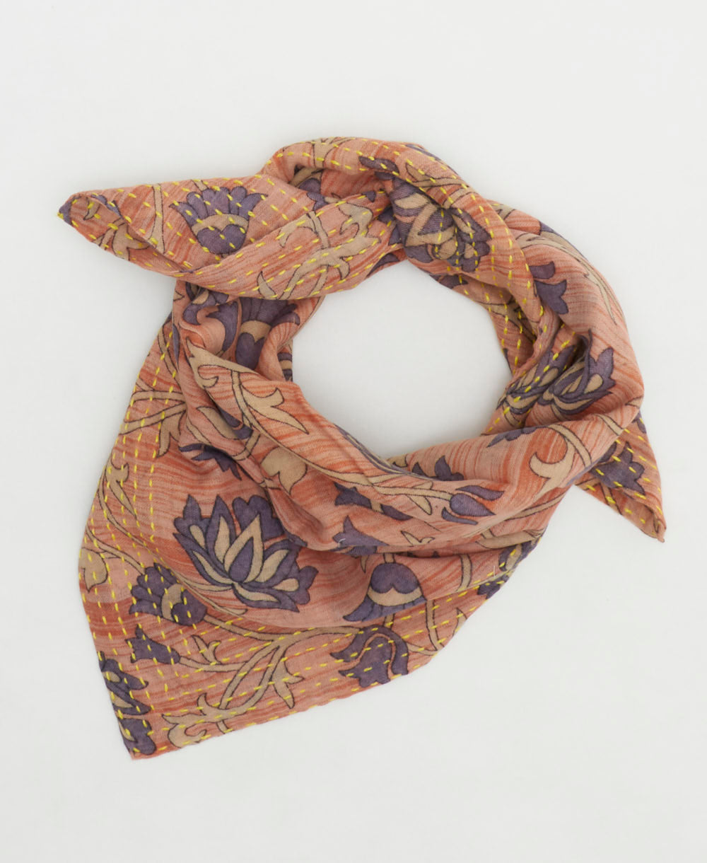 cotton bandana scarf handmade in India from upcycled vintage cotton saris
