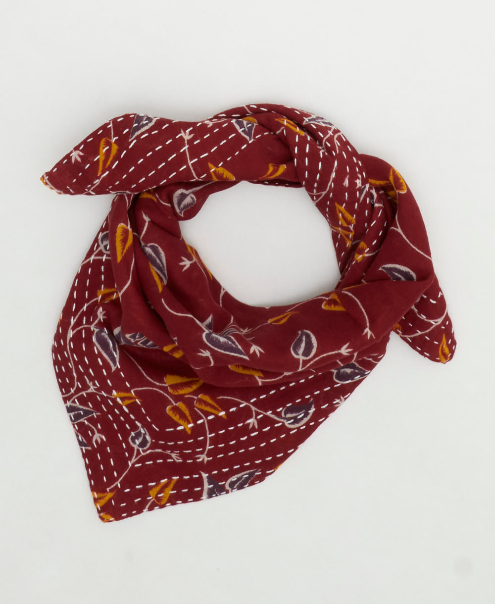 cotton bandana scarf handmade in India from upcycled vintage cotton saris
