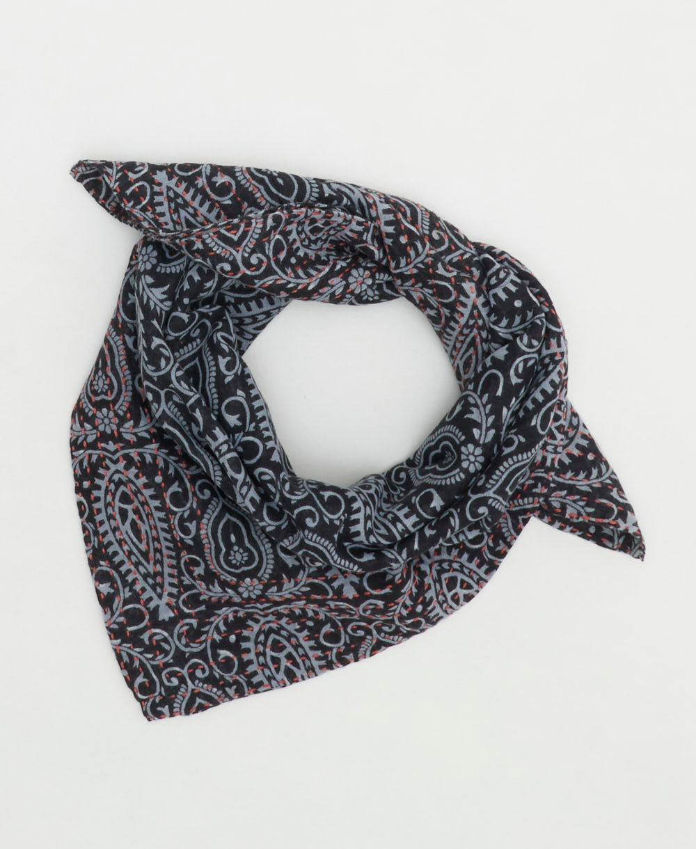 cotton bandana scarf handmade in India from upcycled vintage cotton saris