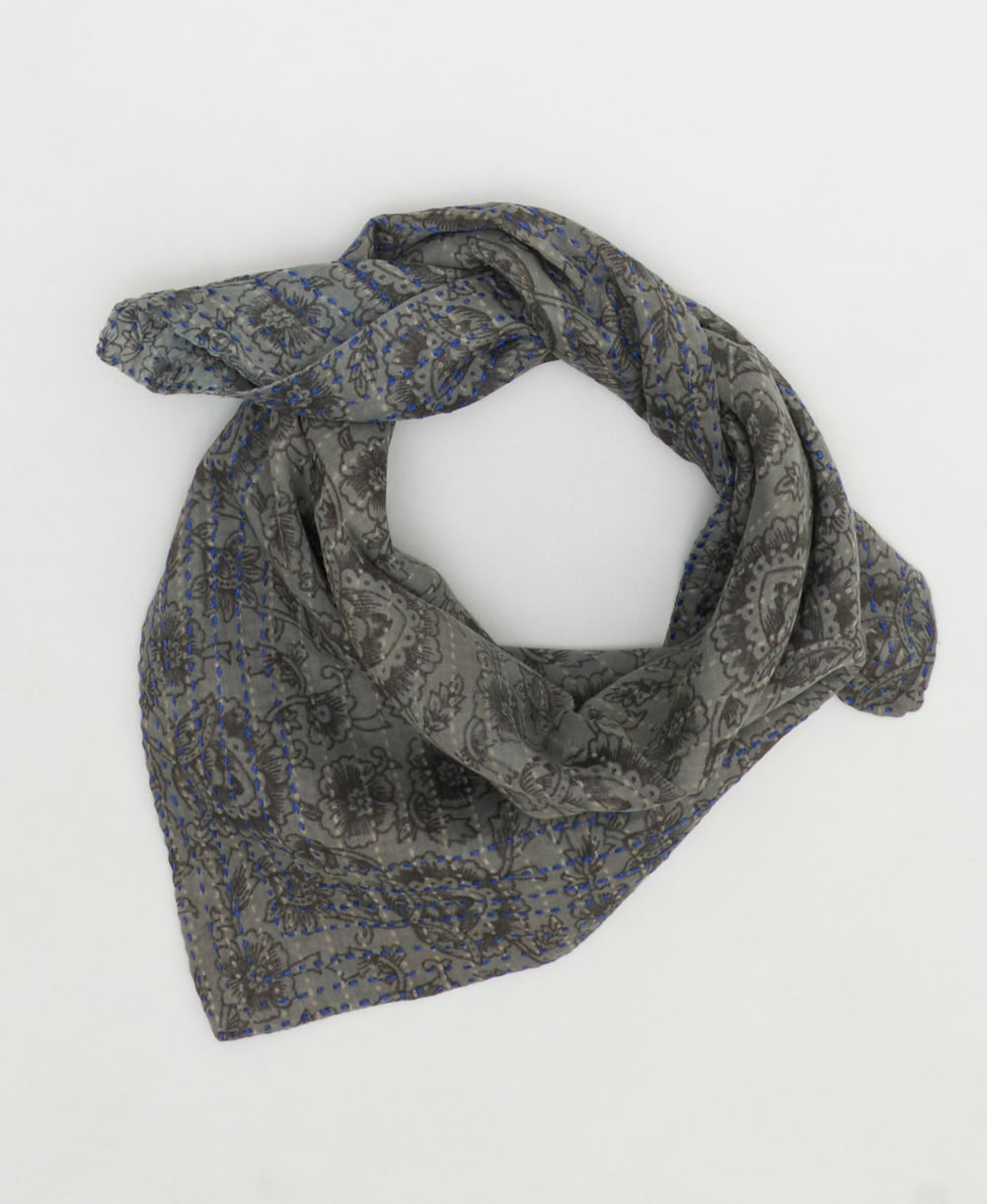 cotton bandana scarf handmade in India from upcycled vintage cotton saris