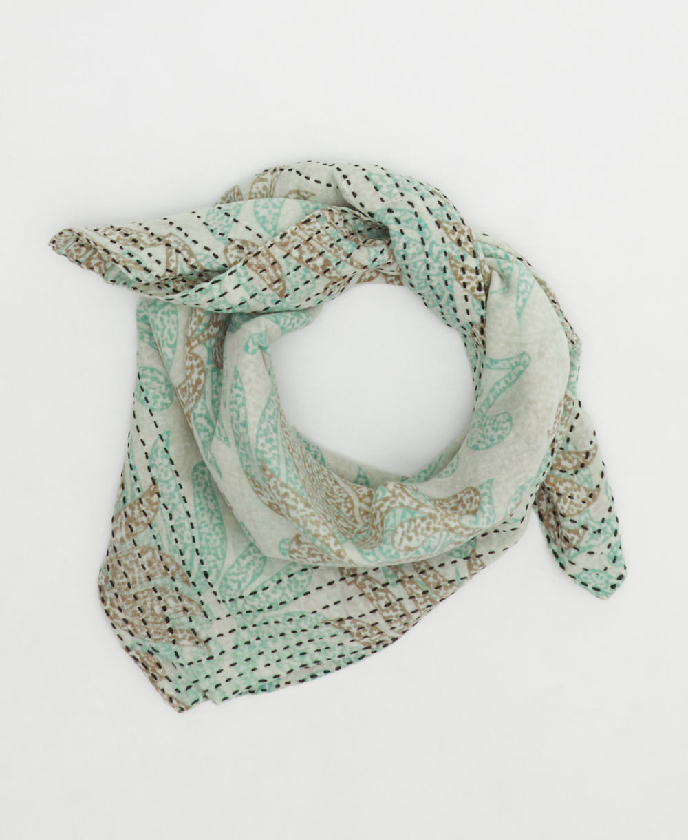 cotton bandana scarf handmade in India from upcycled vintage cotton saris