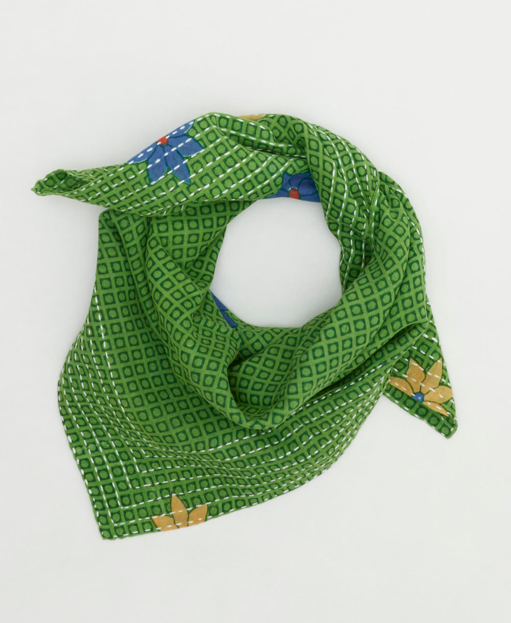 cotton bandana scarf handmade in India from upcycled vintage cotton saris