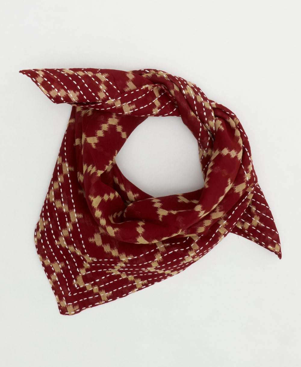 cotton bandana scarf handmade in India from upcycled vintage cotton saris