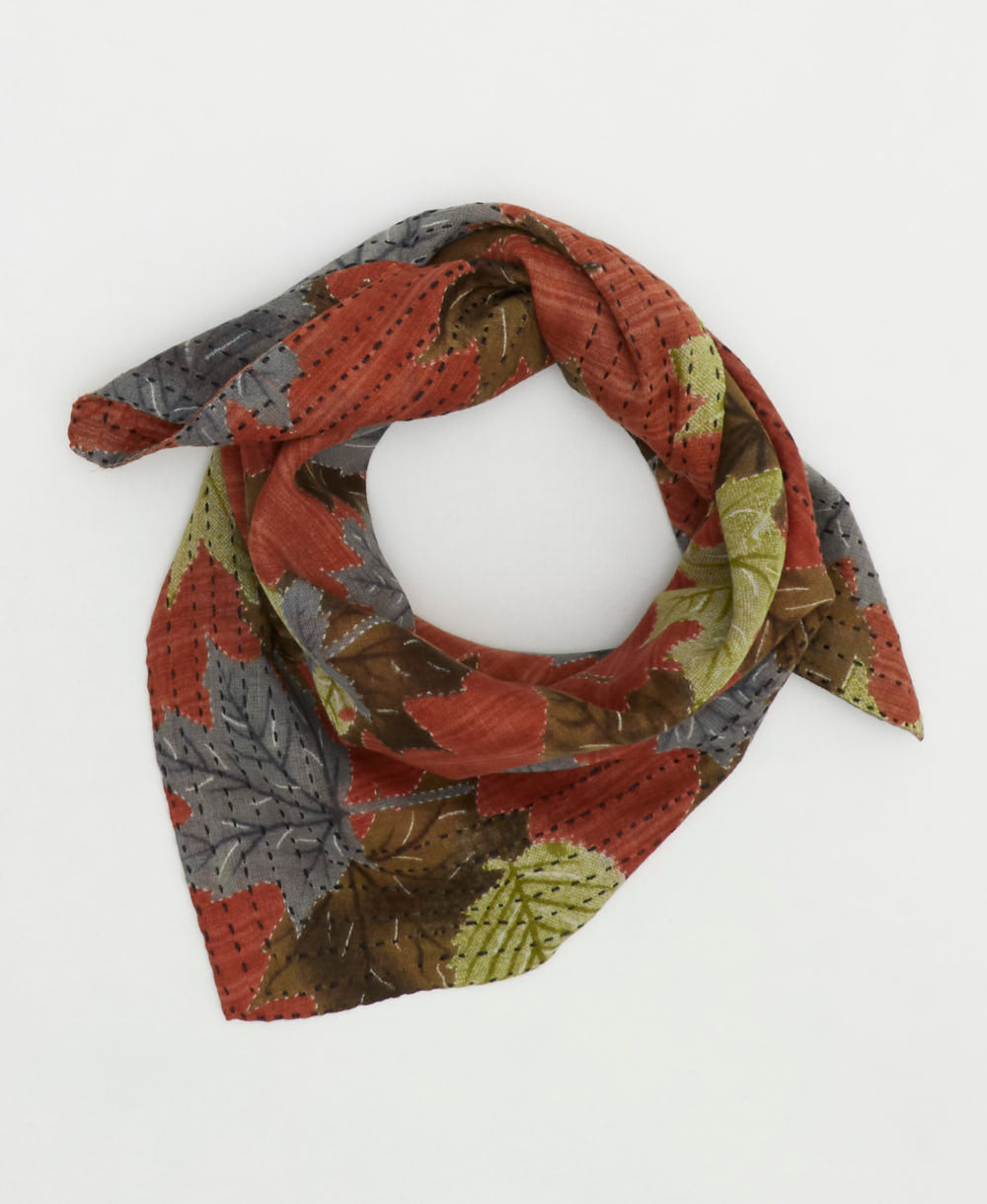 cotton bandana scarf handmade in India from upcycled vintage cotton saris