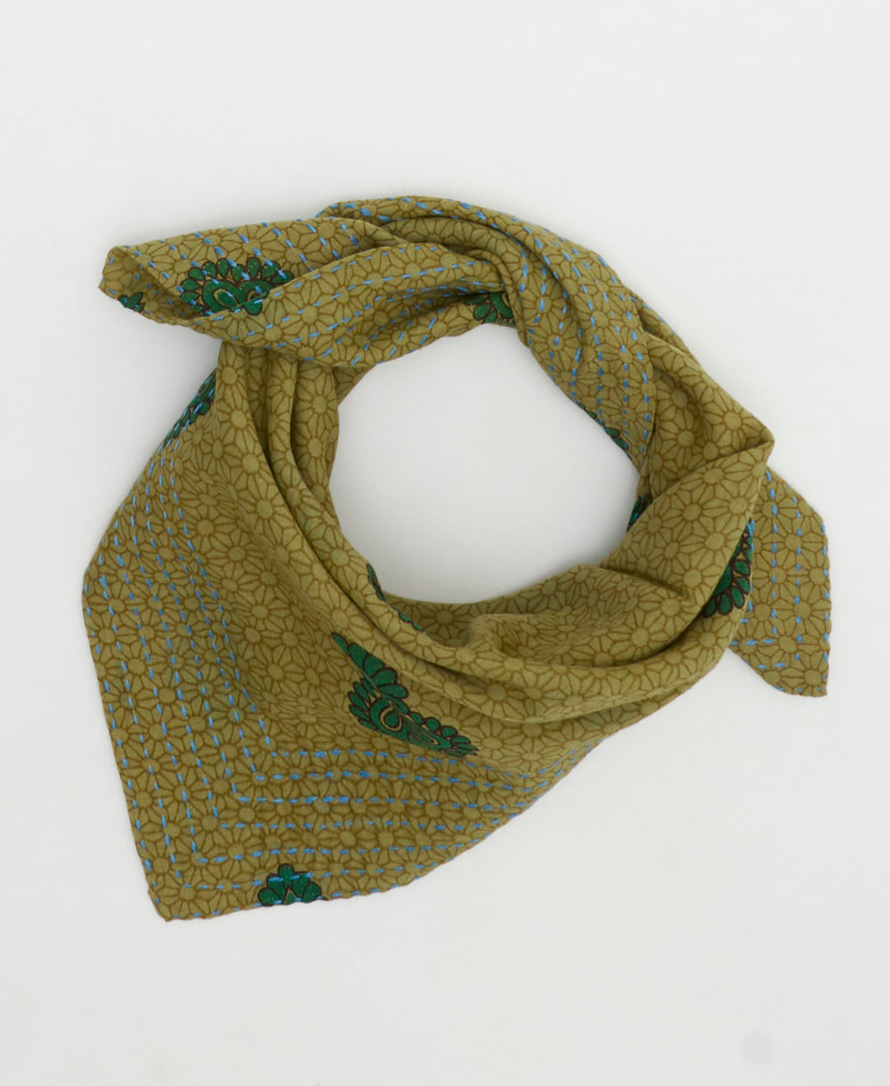 cotton bandana scarf handmade in India from upcycled vintage cotton saris