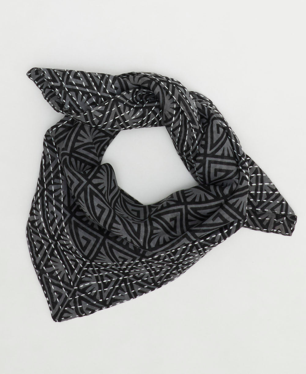 cotton bandana scarf handmade in India from upcycled vintage cotton saris