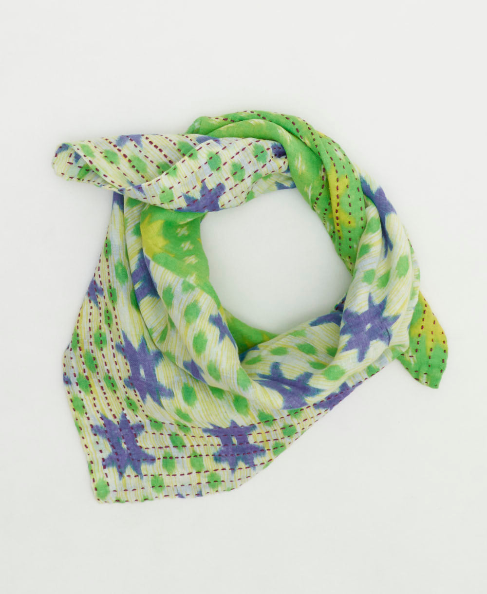 cotton bandana scarf handmade in India from upcycled vintage cotton saris