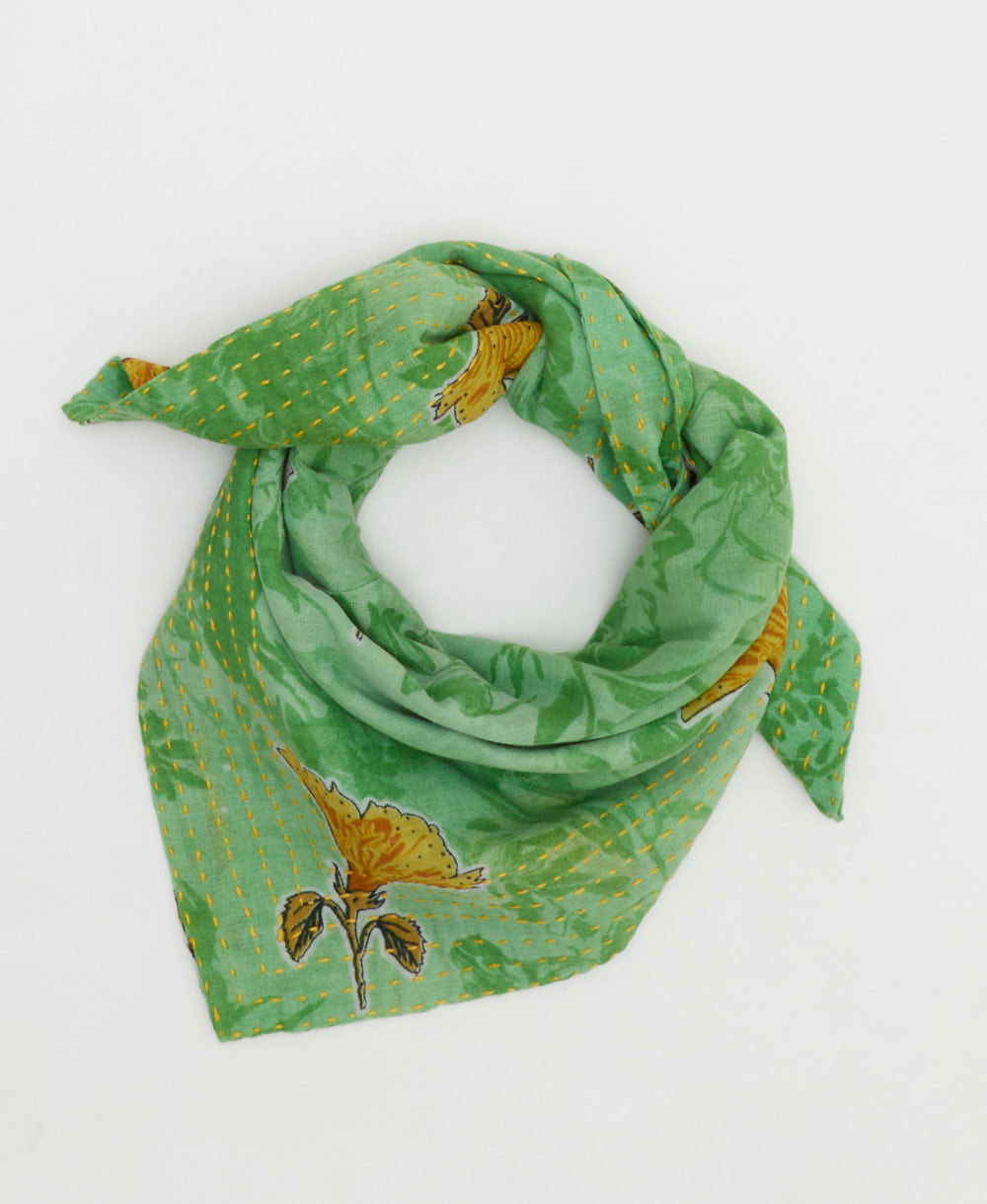 cotton bandana scarf handmade in India from upcycled vintage cotton saris
