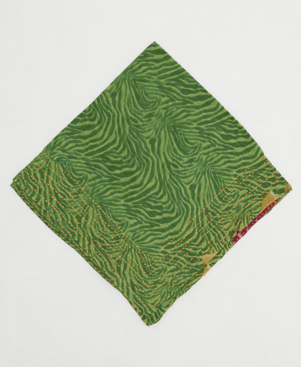 one-of-a-kind cotton bandana with embroidered edges handmade in India