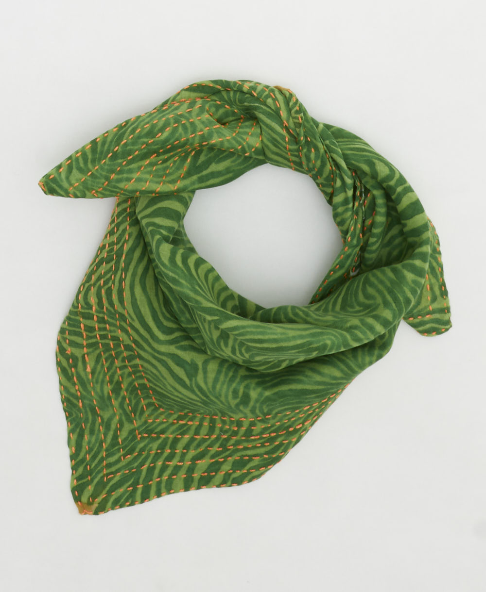 cotton bandana scarf handmade in India from upcycled vintage cotton saris