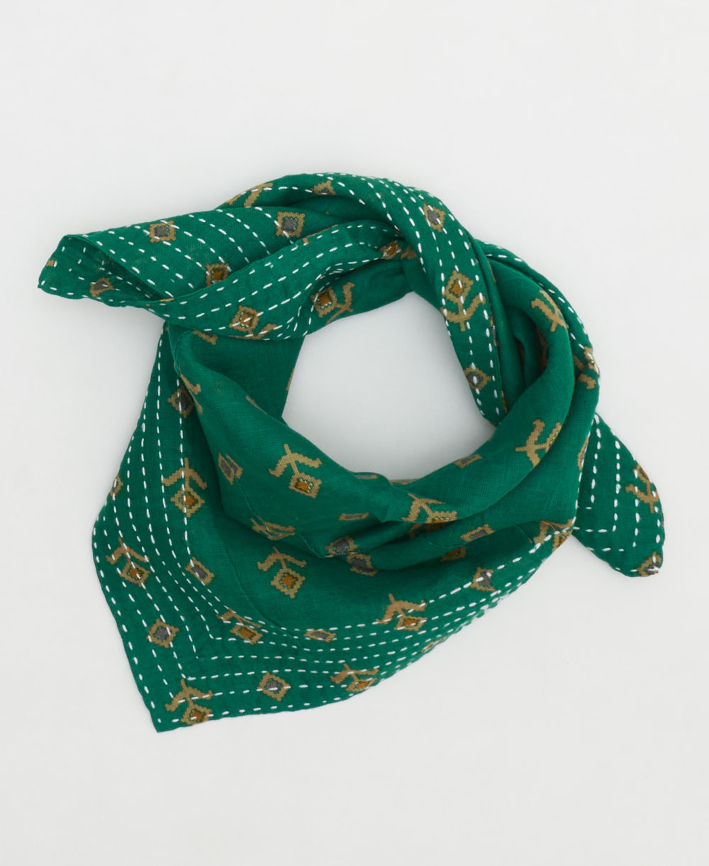 cotton bandana scarf handmade in India from upcycled vintage cotton saris