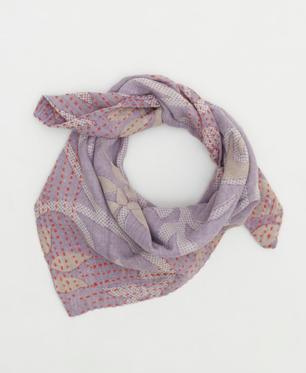 cotton bandana scarf handmade in India from upcycled vintage cotton saris