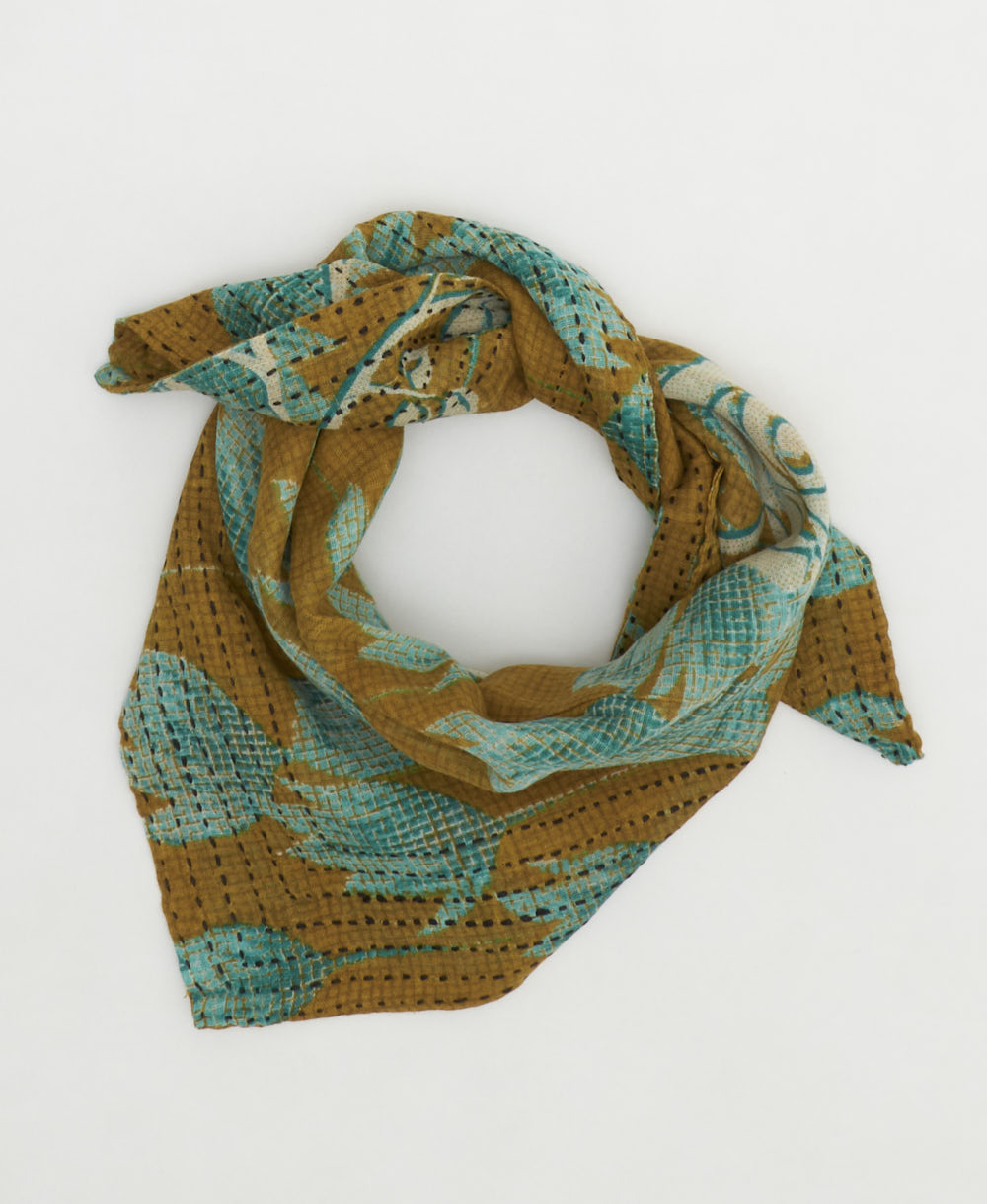 cotton bandana scarf handmade in India from upcycled vintage cotton saris