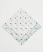 one-of-a-kind cotton bandana with embroidered edges handmade in India