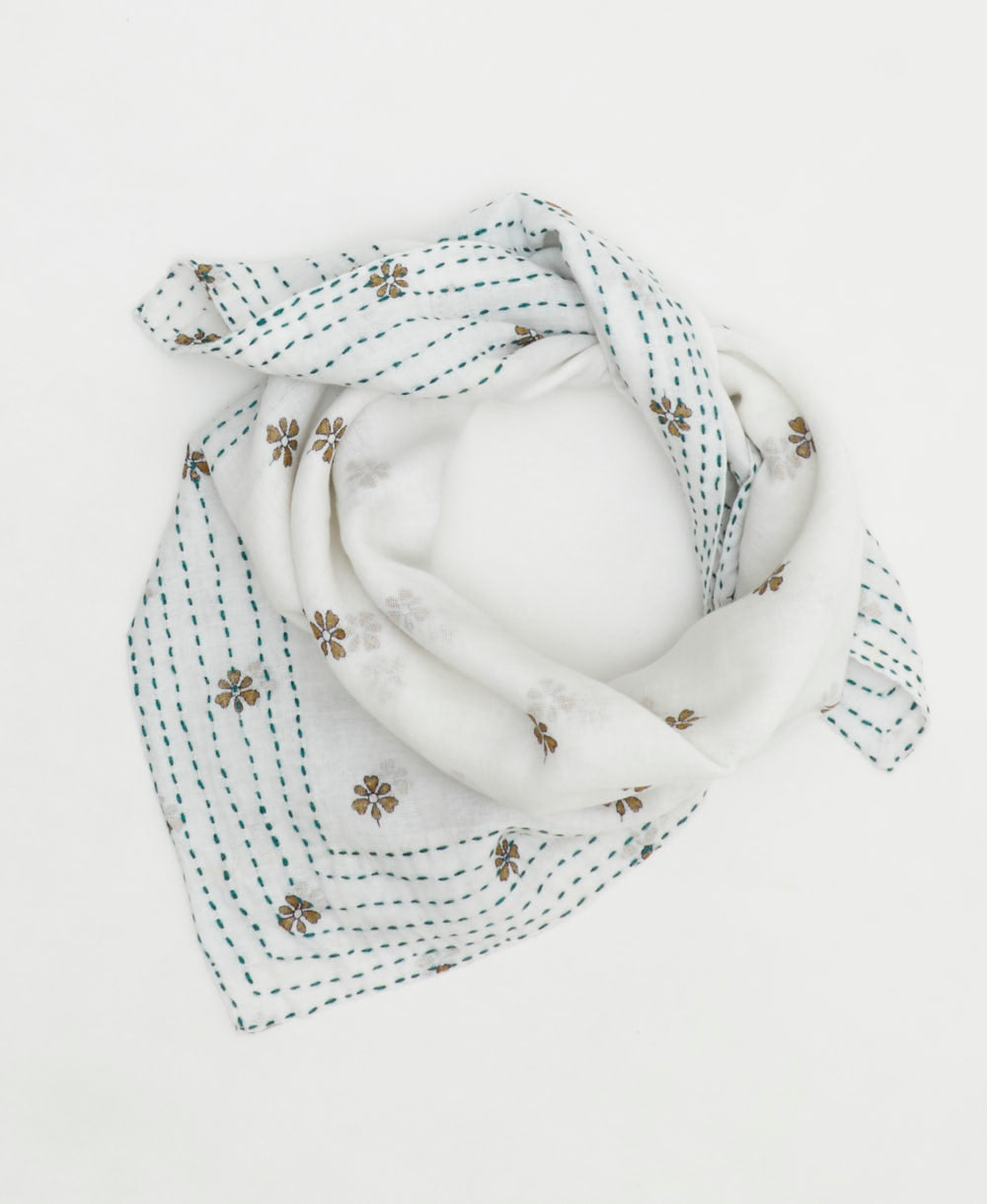 cotton bandana scarf handmade in India from upcycled vintage cotton saris