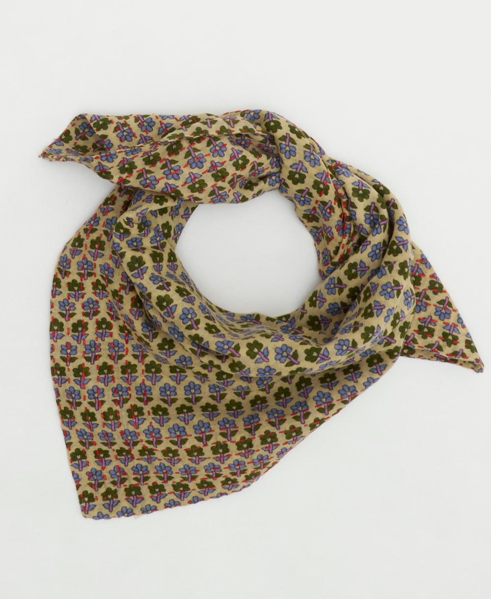 cotton bandana scarf handmade in India from upcycled vintage cotton saris