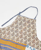 one-of-a-kind yellow & blue floral paisley adjustable apron made using vintage saris