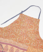 one-of-a-kind orange paisley adjustable apron made using vintage saris