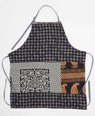 black diamond kitchen apron made from upcycled cotton saris in India