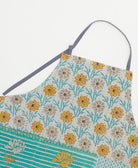 ethically made cotton apron with adjustable ties made from upcycled vintage cotton in India