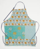 cotton bib apron with pockets & adjustable neck & waist ties handmade in India