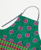 ethically made cotton apron with adjustable ties made from upcycled vintage cotton in India