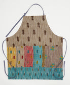 cotton bib apron with pockets & adjustable neck & waist ties handmade in India