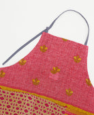 ethically made cotton apron with adjustable ties made from upcycled vintage cotton in India