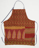 cotton bib apron with pockets & adjustable neck & waist ties handmade in India