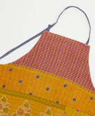 ethically made cotton apron with adjustable ties made from upcycled vintage cotton in India