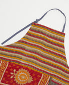 ethically made cotton apron with adjustable ties made from upcycled vintage cotton in India