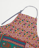 ethically made cotton apron with adjustable ties made from upcycled vintage cotton in India