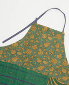 ethically made cotton apron with adjustable ties made from upcycled vintage cotton in India