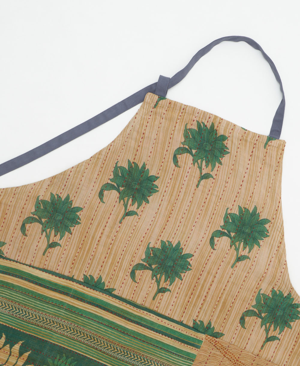 kitchen cotton apron handmade in India from upcycled vintage cotton saris